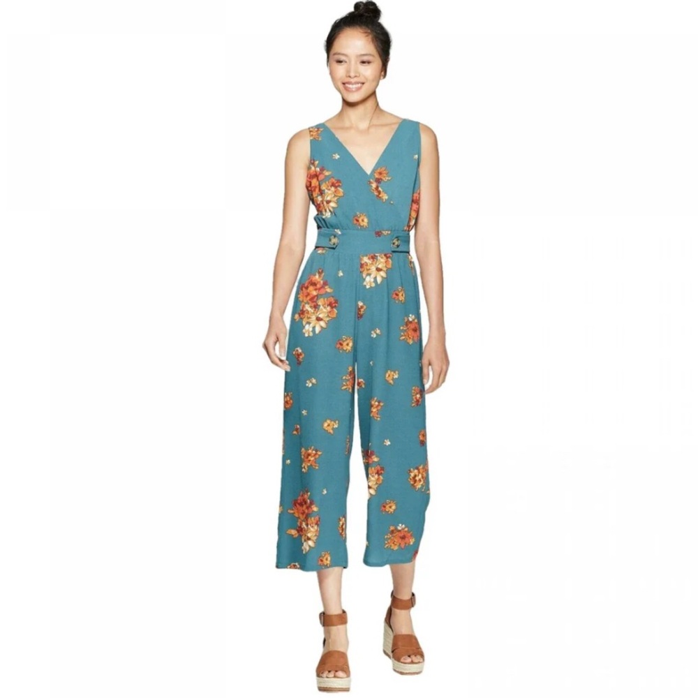 NWT Floral Teal Jumpsuit - Xhileration